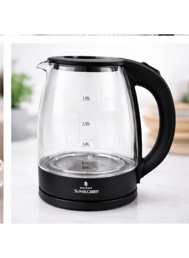 SILVER CREST Electric Glass Kettle Black Color Large Capacity Water Kettle with Water Level Indicator for Daily Use - Image 5